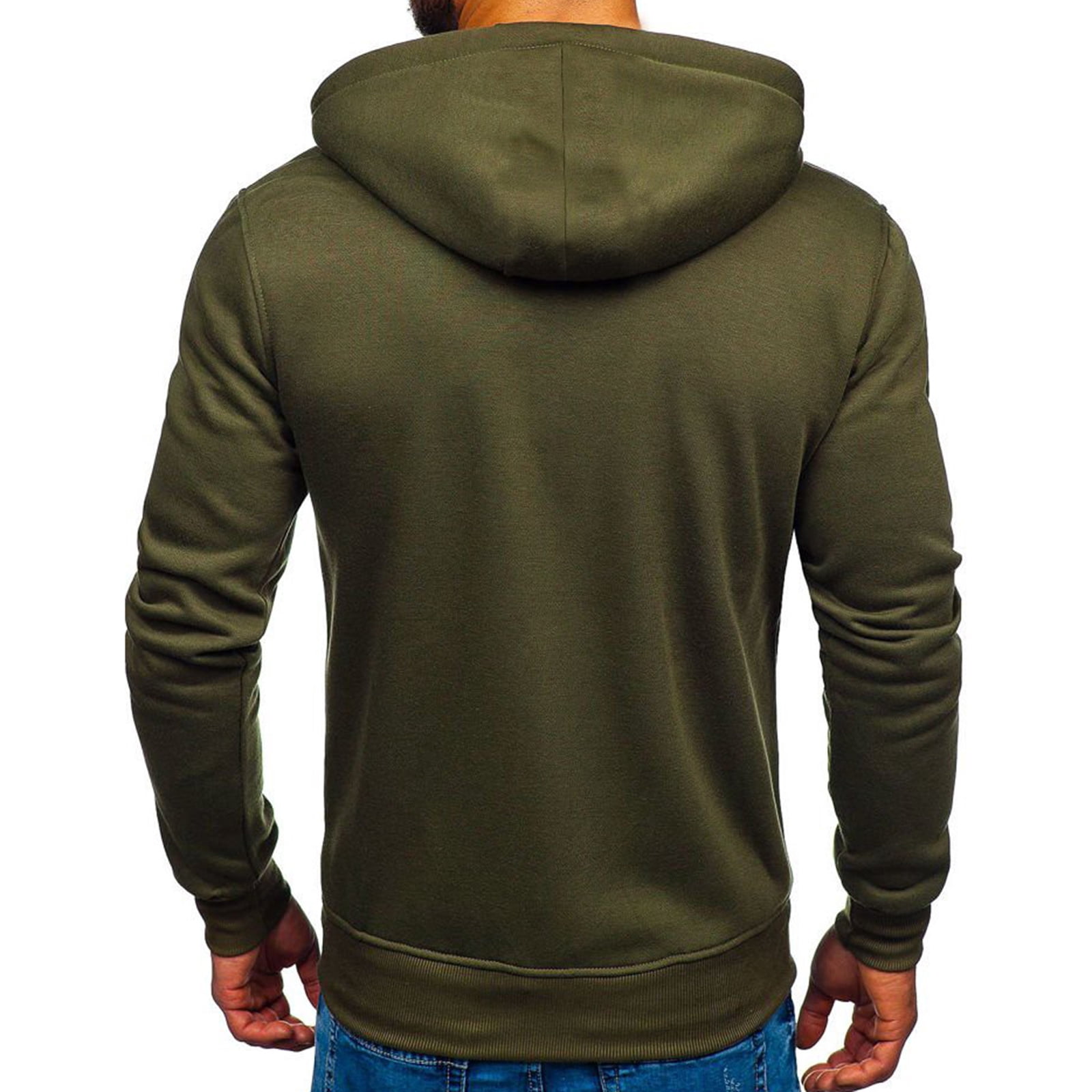 Outfmvch Hoodies For Men Hoodie Thick Fleece Custom Graphic Printed Hooded Shirt Sweat Men Luxury Hoodie Zip Up Hoodie Green M