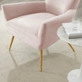 thumbnail image 3 of Armchair Accent Tufted Chair, Pink, Velvet, Modern Contemporary, Mid Century Living Hotel Lounge Cafe Lobby, 3 of 8