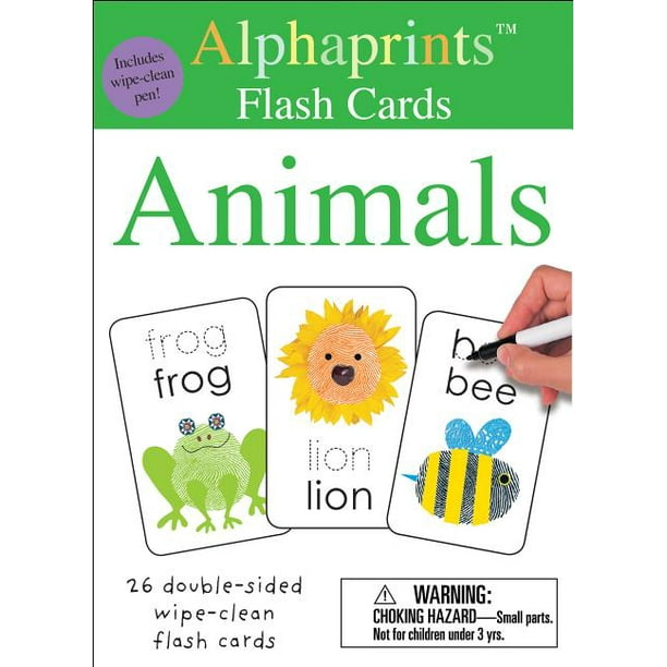 Alphaprints: Wipe Clean Flash Cards Animals - Walmart.com ...