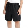 thumbnail image 2 of HAOTAGS Boys Cotton Blend Shorts,Flat Front Side Pockets Wrinkle Resistant School Uniform Shorts Black 5-6, 2 of 9