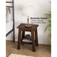 thumbnail image 3 of 2-Tier Wooden Coffee Table with Storage Shelves – Rustic Farmhouse End Table, Compact Bedside Table for Living Room, Bedroom, Entryway, or Sofa – Square Design, Easy Assembly – Walnut, 3 of 7