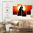 thumbnail image 5 of Elephant Stock Sunset Cowboy Wall Art - Horizontal Multi Panel Canvas - Living Room Wall Decor - Our America Multi Panel - Orange And Black Decor - 43" x 27", 5 of 8