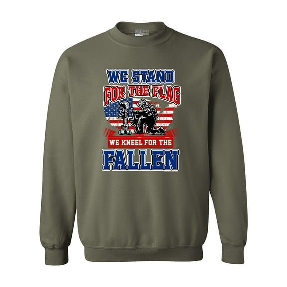 We Stand For The Flag And We Kneel For The Fallen USA DT Crewneck Sweatshirt