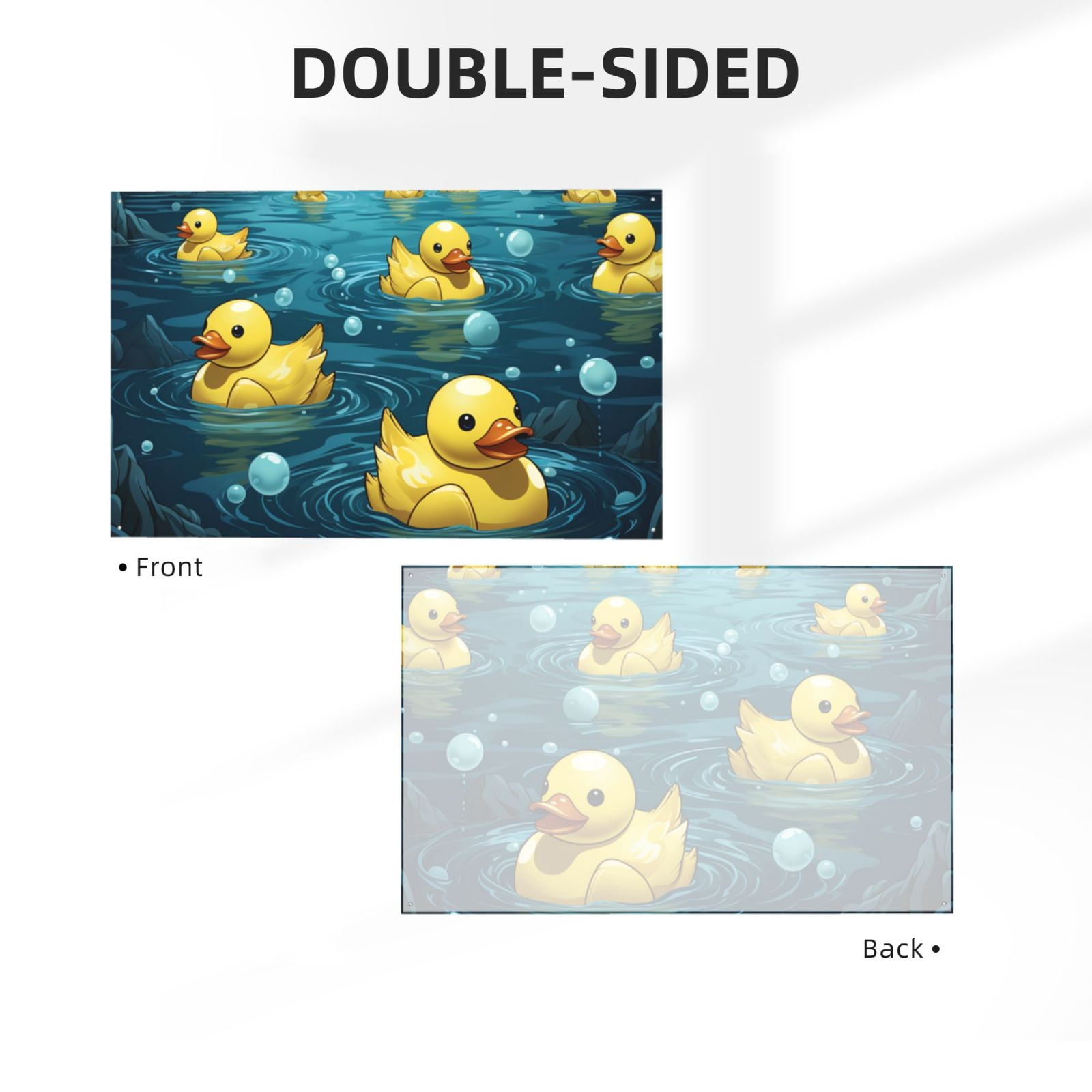 Rubber Duck Cool Yellow Ducks Four Hole Decorated Banner Flag for Garden Yard Home Decoration Indoor Outdoor 4x6 Ft
