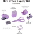thumbnail image 2 of Mini Office Supply Kits – Includes Mini Stapler,Scissors, Staple Remover, Staples, Tape Dispenser (Purple), 2 of 7