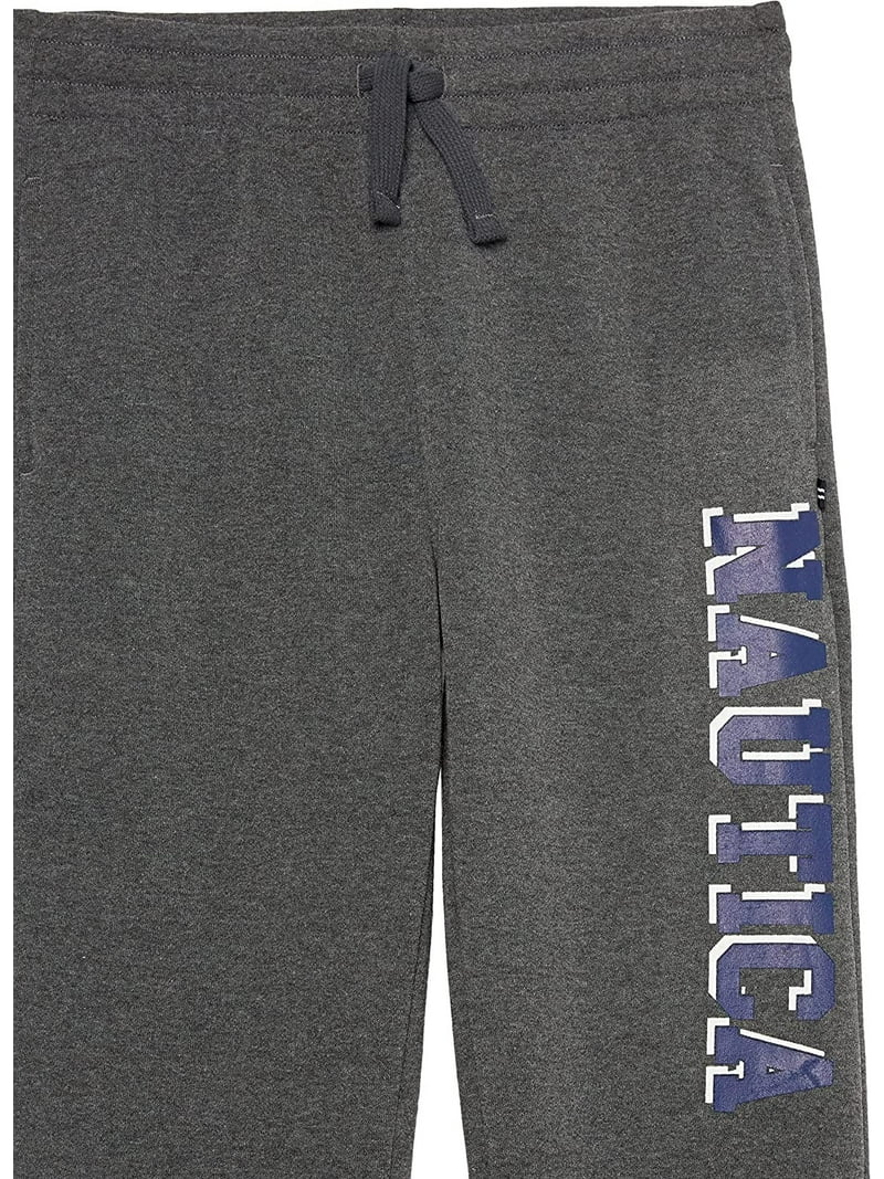 Nautica BOLD COAL HEATHER Boys' Fleece Pull-on Jogger Sweatpant, US 10-12