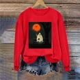 thumbnail image 5 of Frostluinai Women's Ghost Sweater Crweneck Sweatshirts Fall Holiday Pullover Top Halloween Long Sleeve Graphic Sweat Shirts, 5 of 6