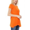thumbnail image 2 of Women's A-Line Short Sleeve Relaxed Fit Round Neck Solid Tunic Top with Pockets, 2 of 4