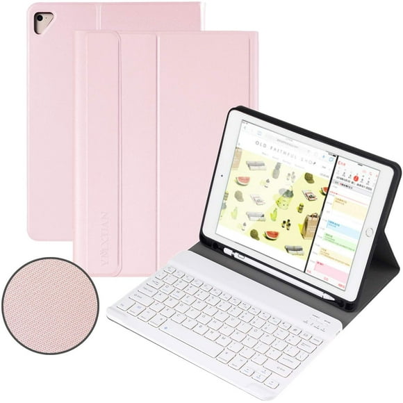YMXuan Keyboard Case for New iPad 9.7 Inch 2018(6th,Gen)/2017 (5th,Gen),iPad Pro 9.7,iPad Air 2/Air1,Bulit-in Pencil