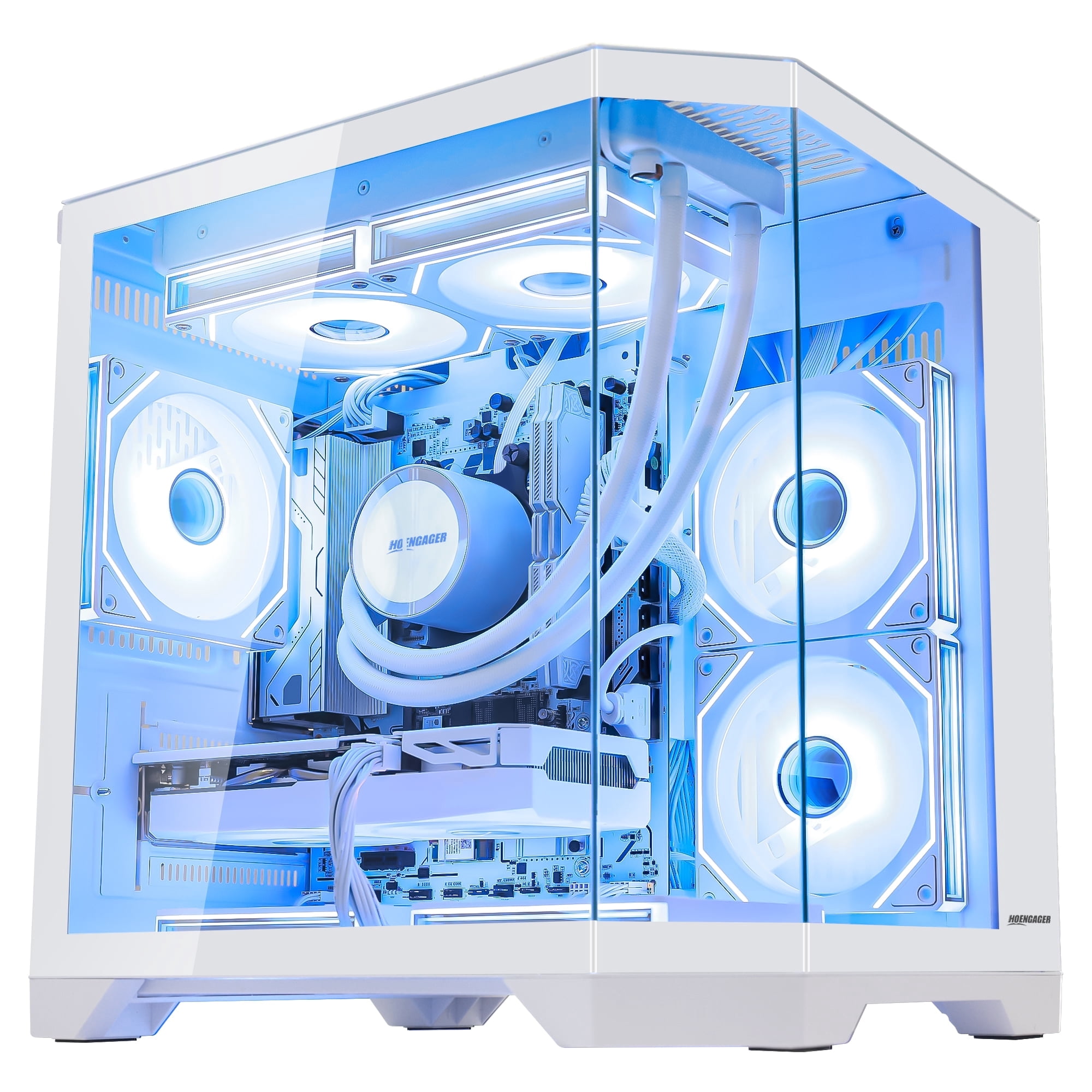 Hoengager Gaming PC - AMD Ryzen 7 7800X3D, Intel Arc B580 12GB, 32GB DDR5 RAM, 1TB PCIe and 2TB SATA SSD, Windows 11 -RGB Prebuilt Desktop