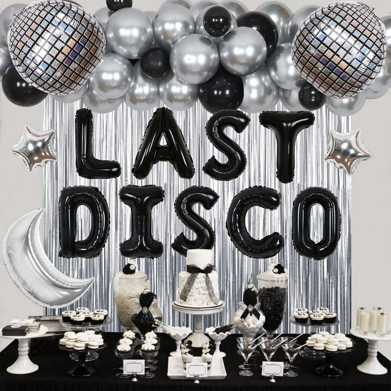 Last Disco Bachelorette Party Decorations - Black and Silver Balloon  Garland Kit, Disco Ball Balloons, for Western Cowgirl Nashville  Bachelorette Party Decor, Bridal Shower, Bride to Be Party 