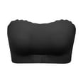 thumbnail image 5 of Arlun,Front Closure Strapless Bras for Women Wireless Non- Jelly Bras Ribbing Scalloped Seamless Full Coverage Push up Thin Bralettes for Everyday Wear Black L, 5 of 5