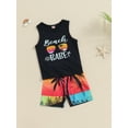 thumbnail image 4 of Hirigin Toddler Baby Boys Shorts Set Seaside Printed Tank Tops and Shorts 2Pcs Little Boy Outfits Summer Clothes Suit, 4 of 8
