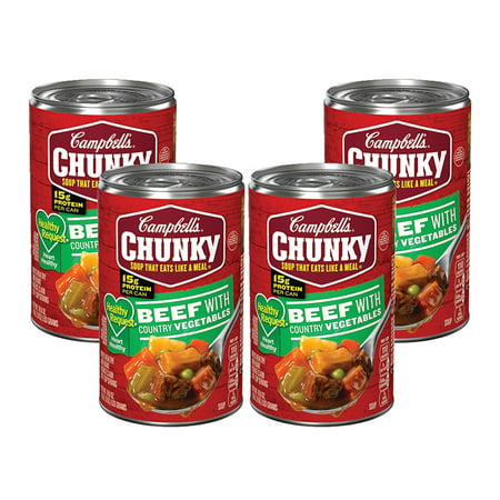 (3 Pack) Campbell's Chunky Healthy Request Beef with Country Vegetables Soup, 18.8 (Best Tasting Canned Soup)