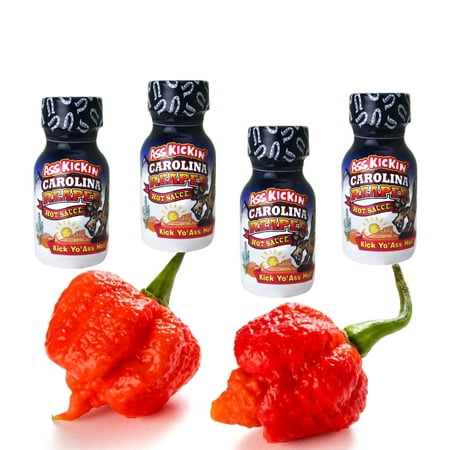 Ass Kickin' Carolina Reaper Hot Sauce Travel Size Mini Bottles, 4 (Best Mint Sauce For Lamb)