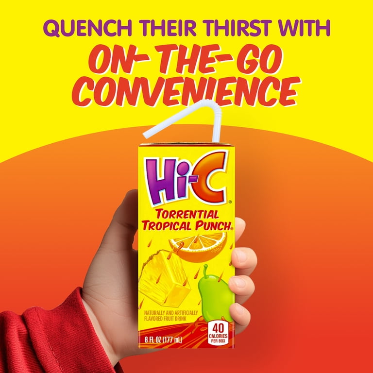 Hi-C Torrential Tropical Punch, Real Fruit Juice, Vitamin C, 6 fl