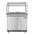 thumbnail image 2 of 36 in. Commercial Refrigerated Prep Station with Sneeze Guard and Buffet Slide, 6 Pans with Covers and Two Adjustable Shelves in Stainless-Steel, ETL Listed (KM-RBT-36CSFG), 2 of 9