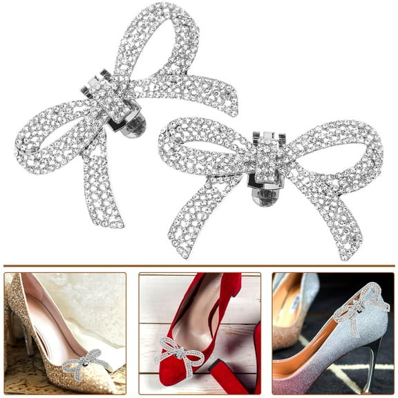 Raindrops Silver Rhinestone Shoe Clips 1 Pair for Wedding Party Decorative