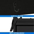 thumbnail image 6 of Uforic 6-Tier Kitchen Baker's Rack with Power Outlets, 63" Microwave Stand with Hooks & Trash Bin Cabinet, Black, 6 of 10