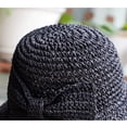 thumbnail image 4 of Qarigey Lady Summer Sombrero de paja Bowknot Floppy Wide Brim Sun Hats Playa Deporte Ahuecado Plegable De moda para damas adultas Sombreros Rosa M (56-58 cm), 4 of 6
