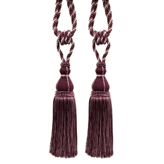 DECOPRO Elegant Large Tassel Tieback for Curtains & Draperies, Tassel Length 12" (30.5cm), Spread 30" (76cm) # TBH15, Luscious Lavenders #2927 (Lavender Purple, Dark Purple, Light Purple) Set of 2