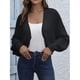 thumbnail image 5 of Cárdigans para Mujer, Cárdigan Corto Abierto por Delante, Suéter de Punto de Larga Tipo Murciélago, Top Tipo Negro M, 5 of 10