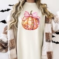 thumbnail image 2 of Disco Fall Pumpkin Shirt for Women and Teens Girly Coquette Bow Pumpkin T-Shirt for Halloween Ivory Shirt Adult Medium, 2 of 5