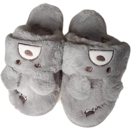 

DanceeMangoo Womens Slippers Cute Animal Bunny Faux Fur Fluffy Winter Slip-On House Slippers Warm Plush Fuzzy Anti-Skid Indoor Outdoor Shoes