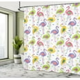 thumbnail image 5 of Ambesonne Flamingo Shower Curtain, Retro Colorful Pattern, 69"Wx70"L, Multicolor, 5 of 5