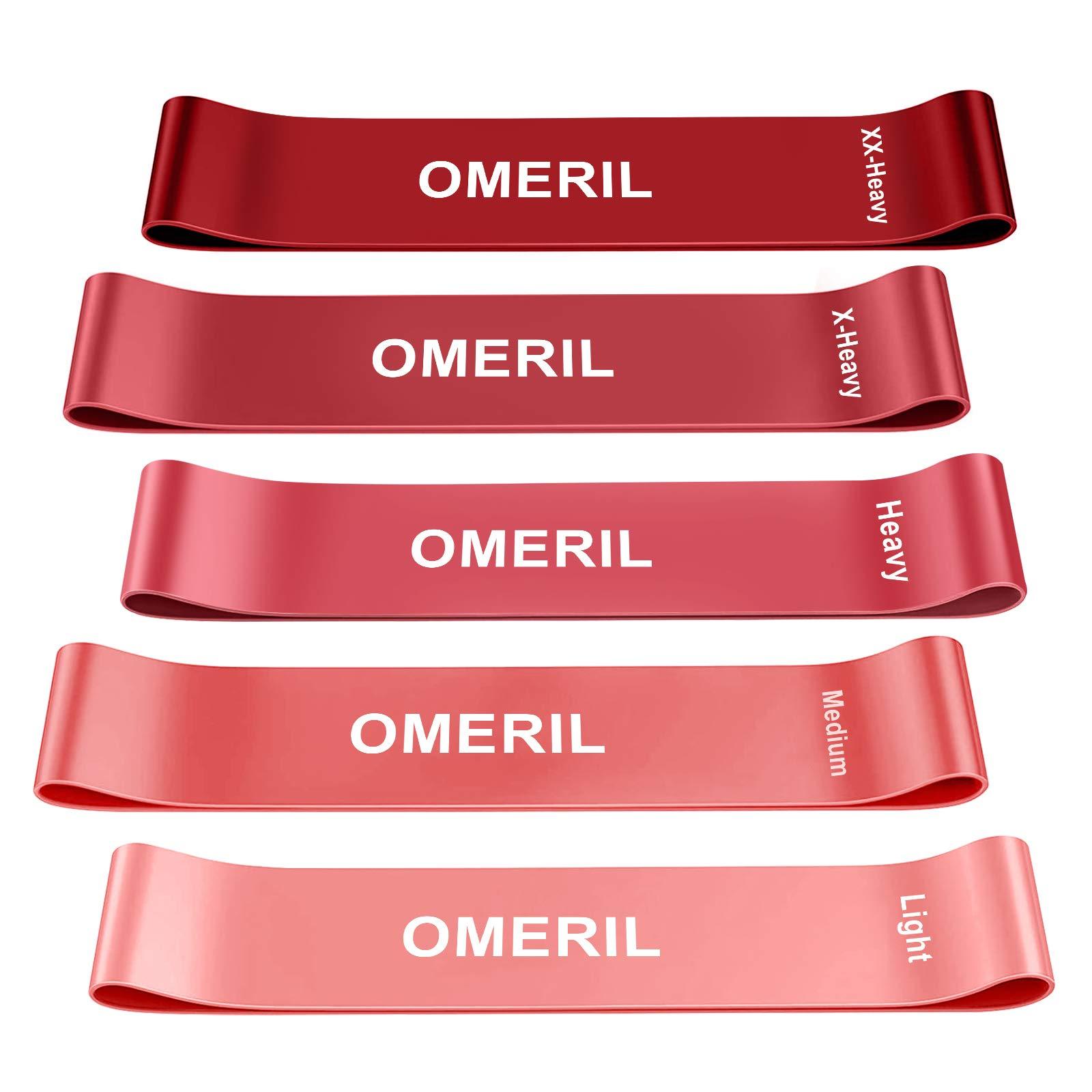OMERIL Resistance Loop Exercise Bands with Instruction Guide and Carry Bag,  Set of 5 Pink - Walmart.com