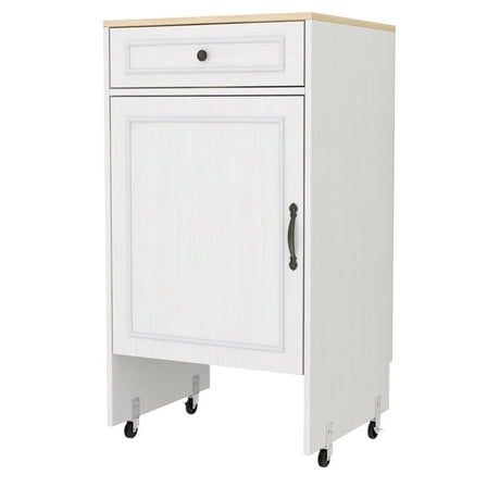 Antique White 39.37 in. H Accent Cabinet with 1 Drawer