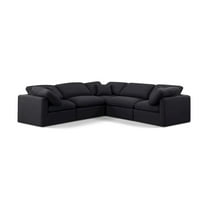 Meridian Furniture Indulge 158.5" Fabric L-Shaped Modular Sectional in Black
