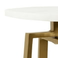 thumbnail image 4 of Kate and Laurel Zia Modern Marble Drink Table, 9 x 9 x 23, White and Gold, Decorative Pedestal Table for Display and Storage, 4 of 9