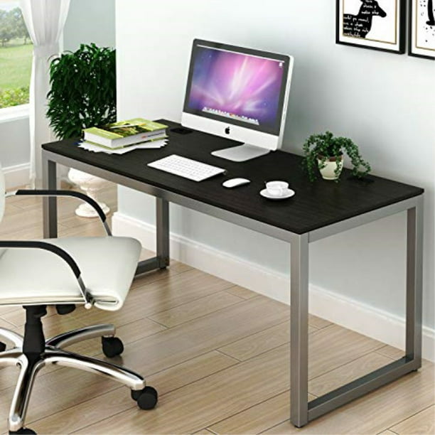 Shw Home Office 55 Inch Large Computer, Espresso Office Desk