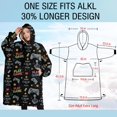 thumbnail image 4 of Oversized Wearable Blanket Hoodie,Multicolor Controllers Games Icons Black Pattern Sherpa Blanket Hoodie with Super Pockets,Super Warm Fuzzy Pullover for Women & Men, 4 of 6