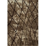 Centre Parkway Dark Beige Contemporary Abstract Area Rug 3'11" x 5'7"