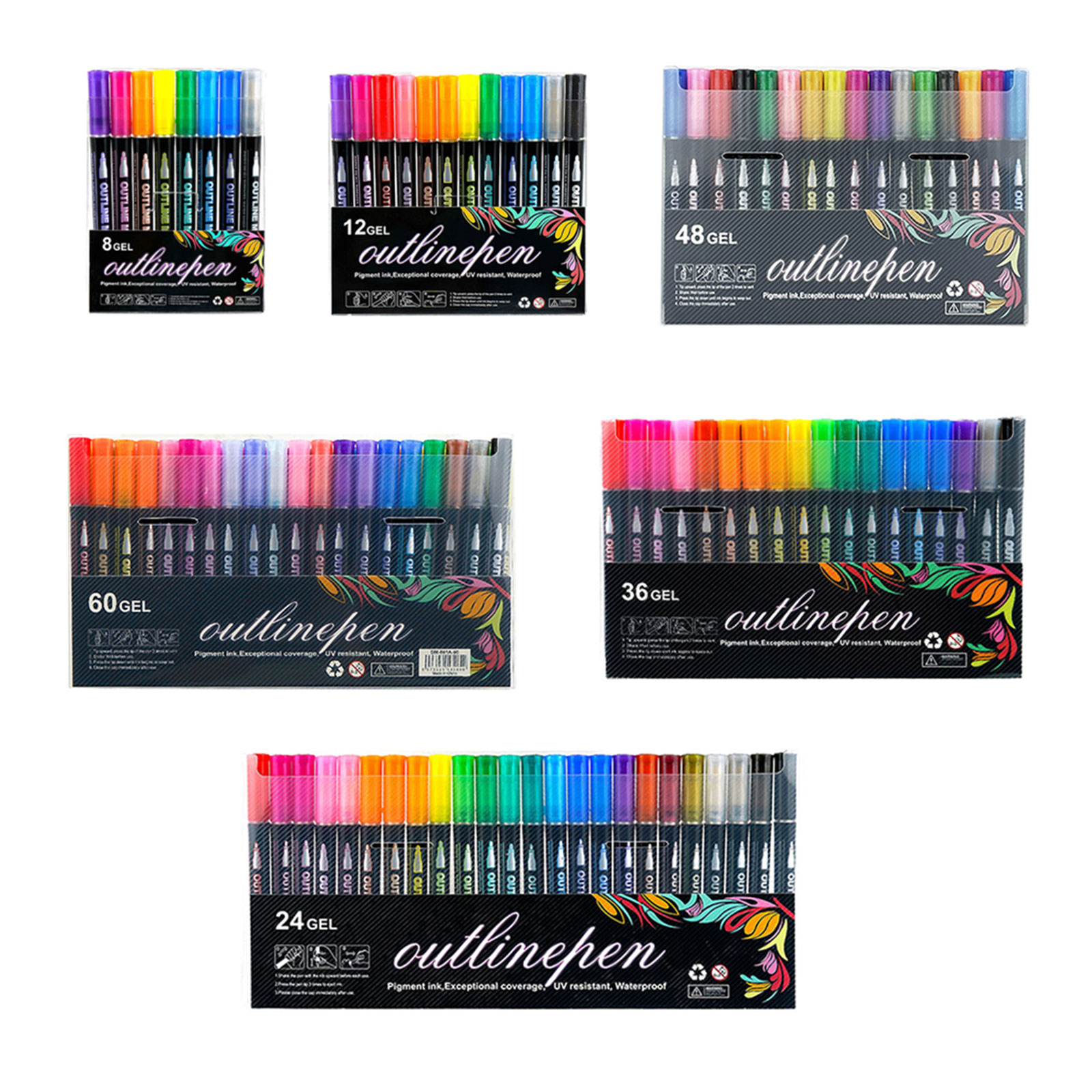 2. Glittering Gel Markers with Bold Metallic Lines Smooth for Drawing, Writing on Cards, Wood, Fabric Surfaces