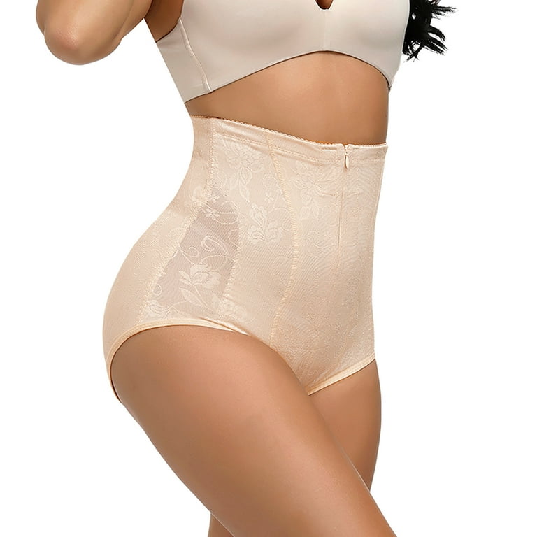 MRULIC shapewear for women tummy control Women's high waist and tucking  waist shaping pants Beige + L 