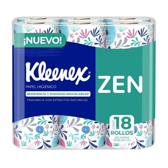 Papel higiénico Kleenex Zen 18 rollos de 230 hojas dobles