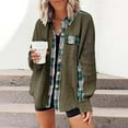 thumbnail image 2 of Herrnalise Womens Shackets Waffle Knit Casual Jackets Button Down Flannel Shirts Trendy Tops Fall Clothes 2024 Fashion Outfits Army Green,XL, 2 of 3