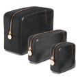 thumbnail image 1 of Set de 3 bolsas de cosméticos Embla, color negro transparente, para mujer, 1 of 6