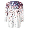 thumbnail image 4 of GaThRRgYP Summer Beach Short Sleeve Blouse - Women's Tops,Ladies' Independence Day Printed Round Neck Three Quarter Sleeve 3/4 Sleeve T-shirt Loose White M, 4 of 5