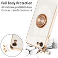 thumbnail image 2 of Electroplated Magnetic Ring Holder Case, 360 Degree with Rotation Metal Finger Ring Holder Magnet Car Holder Silicone Cover for iPhone SE(5G) 2022 iPhone 7 iPhone 8 iPhone SE 2020 - White, 2 of 15