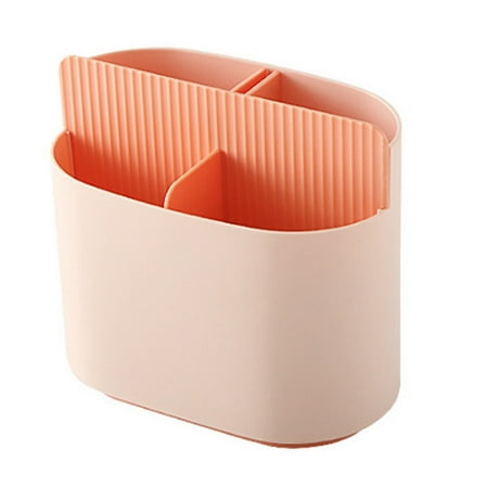 

HEVIRGO Minimalist Design Chopsticks Drainer Large Capacity Plastic Strong Construction Cutlery Drainer Household Supplies Pink Pl