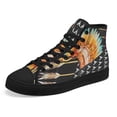 thumbnail image 6 of Native American High Top Canvas Shoes Sneakers Black Size 9.5, 6 of 7