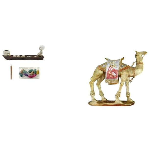 Figura de quemador de barco, figura de camello, estatua de animal, adorno coleccionable de resina, adecuado para escritorio, exhibición, estantería, o