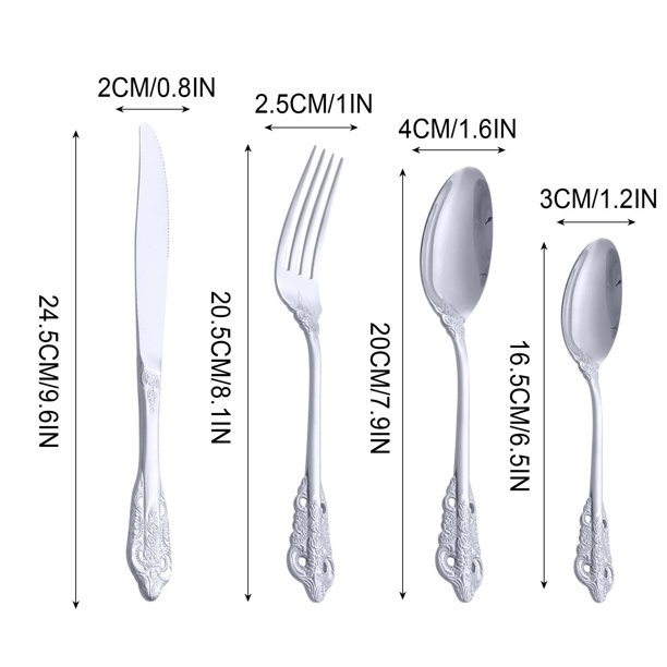 QUCHER Lot de 12 fourchettes de table de 20,8 cm en acier inoxydable pour la maison, la cuisine, le restaurant