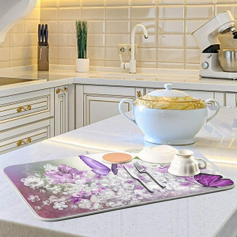 Purple dish drying mat new arrivals