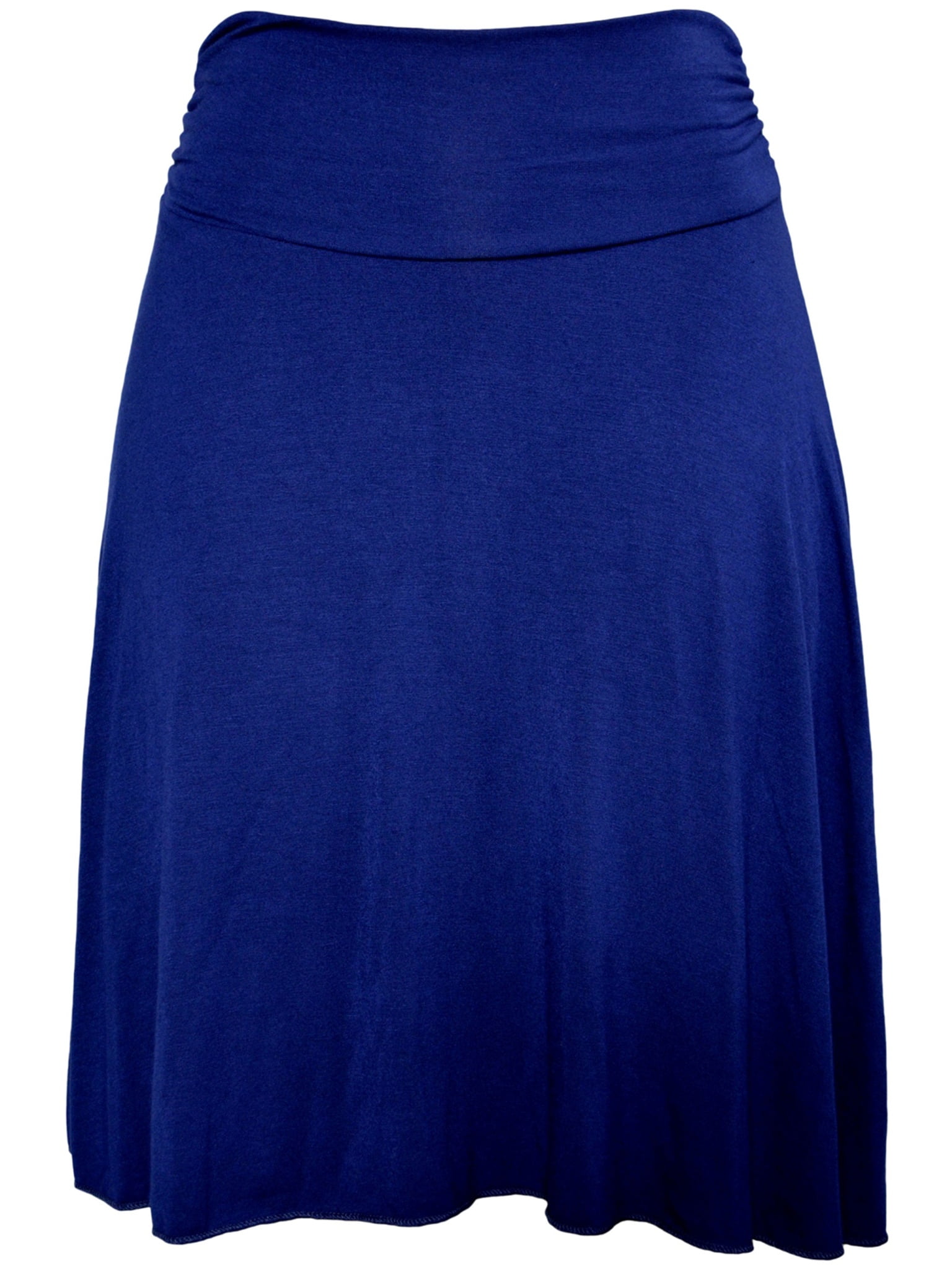 Plus Size Knee Length Flowy Skirt XXLarge (1618) / Navy Blue