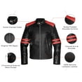 thumbnail image 5 of NomiLeather black leather jacket | mens leather jacket and genuine leather jacket men (Black With Red Strip ) X-Large, 5 of 7
